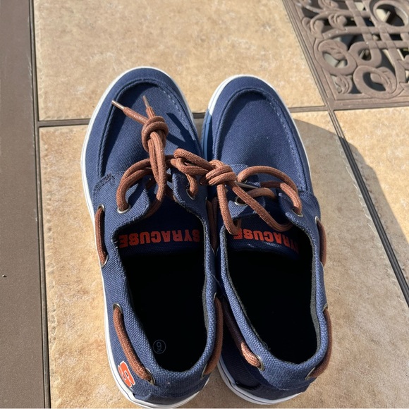 Syracuse University navy blue and Orange men’s boat shoe FOCO size 9 - Picture 3 of 11
